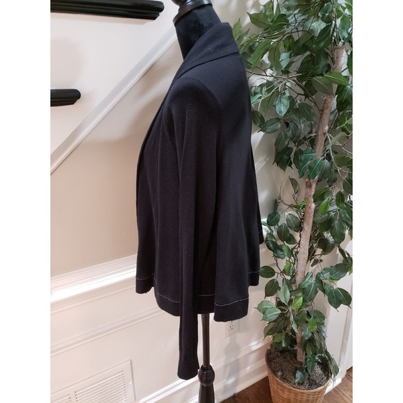 Cabi Women's Black Solid Cotton Long Sleeve Open Front Cardigan Sweater Medium - Picture 5 of 11